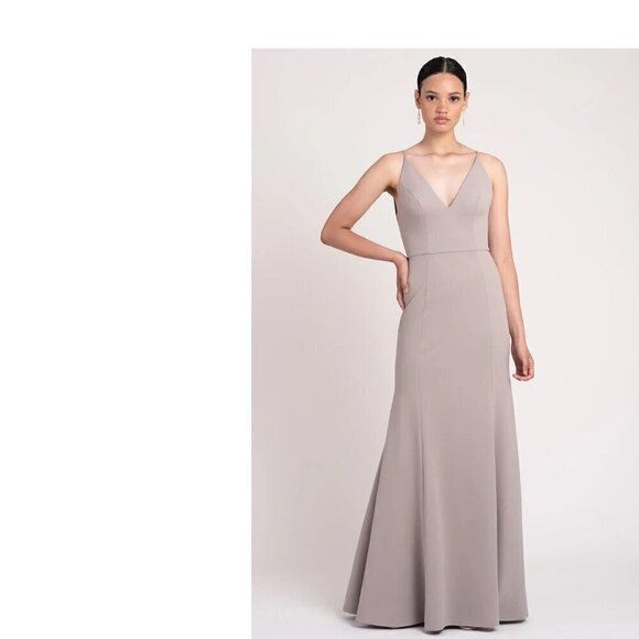 Jenny Yoo Long Taryn Formal Bridesmaid Dress Mauve Pink Quartz - Picture 1 of 11